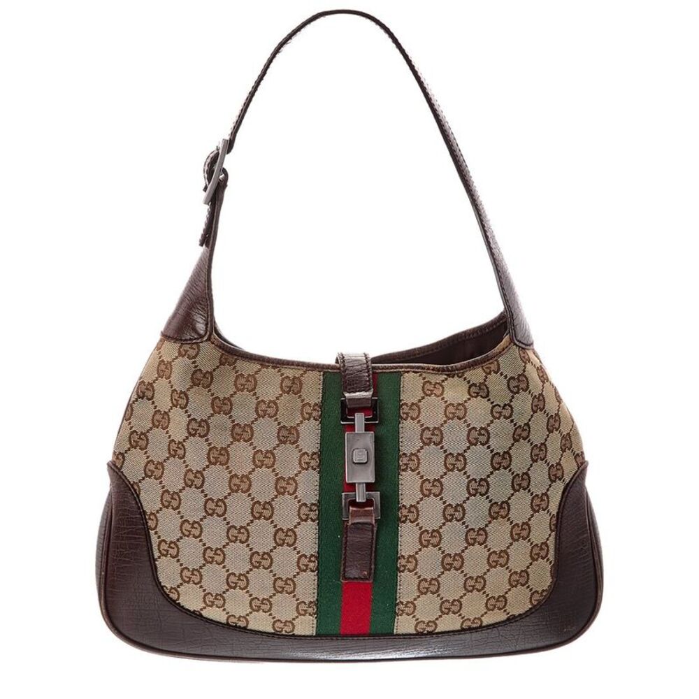 Gucci Beige Gg Canvas & Leather Jackie O (Authentic Pre-Loved)